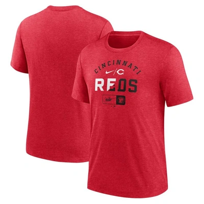 Nike Heather Red Cincinnati Reds Rewind Review Slash Tri-blend T-shirt