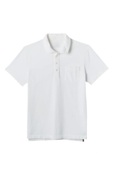 Billy Reid Pensacola Slim Fit Organic Cotton Pocket Polo In White