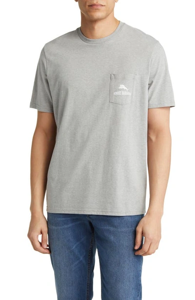 Tommy Bahama Starting Lineup Pocket Graphic T-shirt In Grey Heather