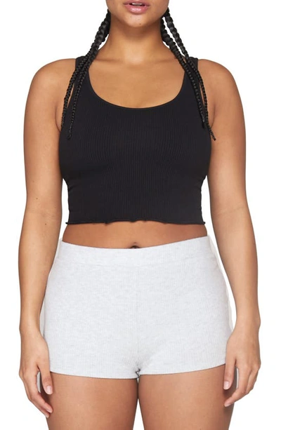 Spiritual Gangster Amor Crop Rib Tank In Black