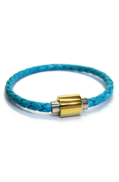 Liza Schwartz Stainless Steel & Leather Bracelet In Turquoise
