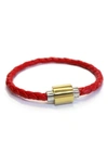 Liza Schwartz Stainless Steel & Leather Bracelet In Red