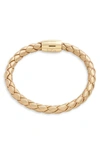 Liza Schwartz Stainless Steel & Leather Bracelet In Gold