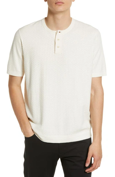 Ted Baker Macarth Short Sleeve Cotton Henley In White