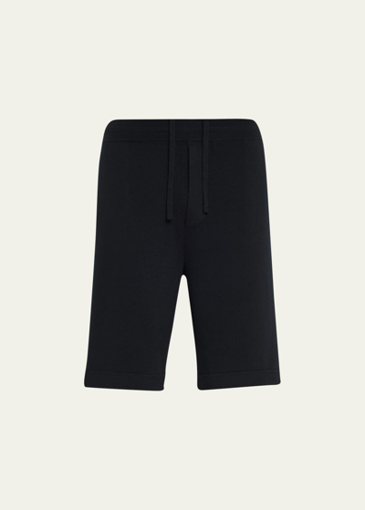 Lisa Yang Men's Cosme Milano Stitch Cashmere Shorts In Navy