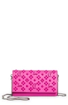 Christian Louboutin Paloma Loubinthesky Spike Wallet On Chain In P855 Bolerose/ Bolerose