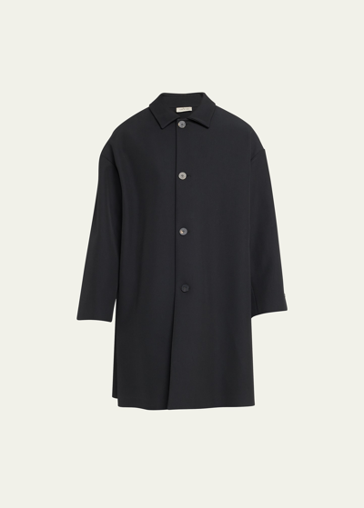 Fear Of God Men's Heavy Wool-cotton Car Coat In Black