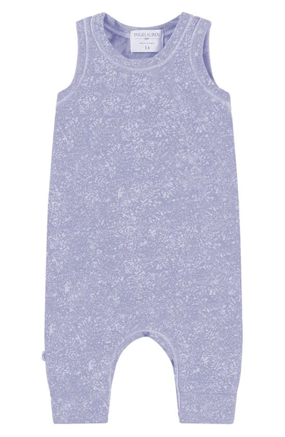 Paigelauren Babies' Geo Print French Terry Romper In Lavender