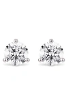 Lightbox Lab-created Diamond Solitaire Stud Earrings In White/ 14k White Gold