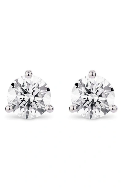 Lightbox Lab-created Diamond Solitaire Stud Earrings In White/ 14k White Gold