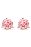 Lightbox Lab-created Diamond Solitaire Stud Earrings In Pink/ 14k Rose Gold