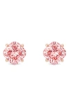 Lightbox 1.5 Carat Lab-created Diamond Cushion Solitaire Stud Earrings In Pink/ 14k Rose Gold