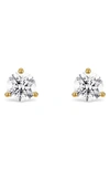Lightbox 1 Carat Round Lab Created Diamond Solitaire Stud Earrings In White/ 14k Yellow Gold