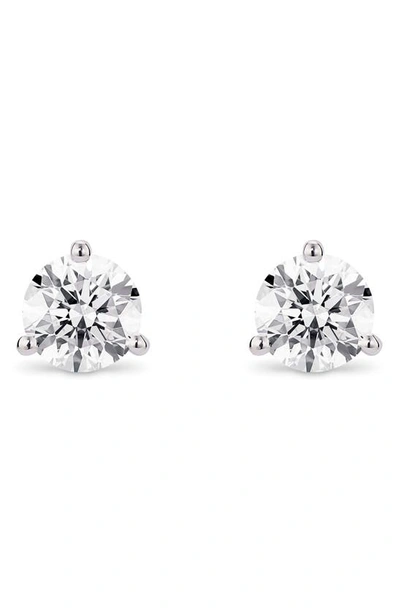 Lightbox 1.5 Carat Round Lab Created Diamond Solitaire Stud Earrings In White/ 14k White Gold