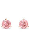 Lightbox 1.5 Carat Round Lab Created Diamond Solitaire Stud Earrings In Pink/ 14k Rose Gold