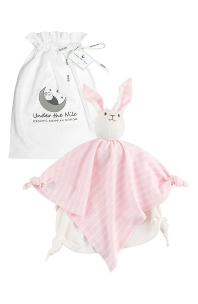 Under The Nile Organic Cotton Bunny Lovey Toy In Pink