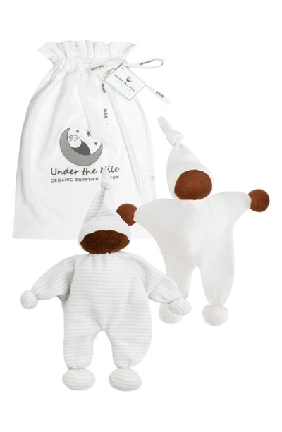 Under The Nile 2-piece Organic Cotton Doll Toy Set In Blue