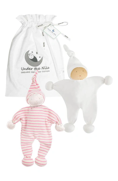 Under The Nile 2-piece Organic Cotton Doll Toy Set In Pink