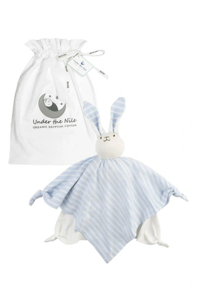 Under The Nile Organic Cotton Bunny Lovey Toy In Blue