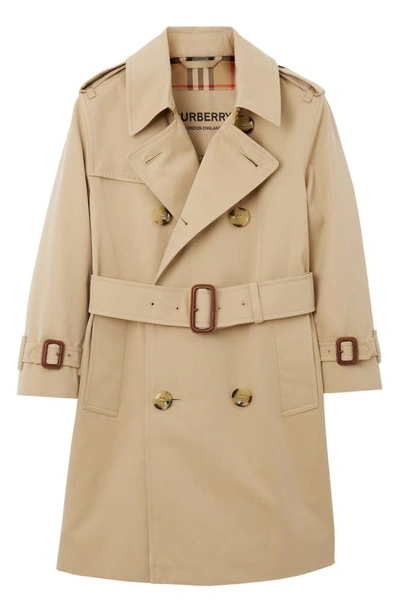 Burberry Kids' Mayfair Cotton Trench Coat 8-14 Years In Beis