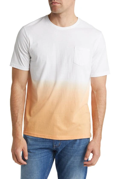 Stone Rose Dip Dye Pocket T-shirt In Papaya