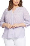 Nydj Semisheer Pintuck Blouse In Fanciful Dots