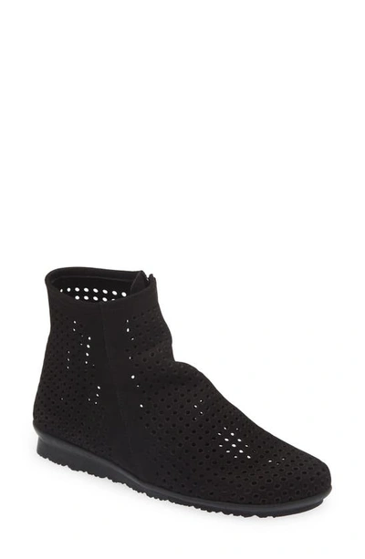Arche Perforated Wedge Bootie In Noir