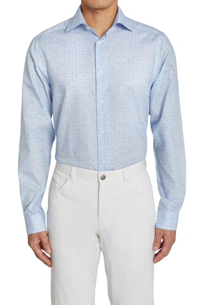 Jack Victor Windsor Neat Button-up Shirt In Sky Blue