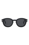 Dior Blacksuit 48mm Round Sunglasses In Gray