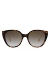 Fendi Baguette 54mm Round Sunglasses In Havana / Gradient Brown