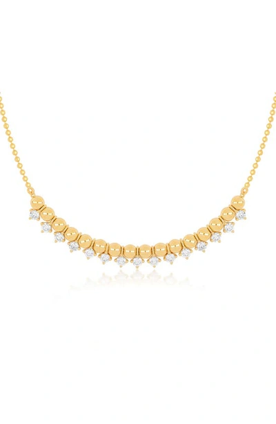 Ef Collection Beaded Diamond Frontal Necklace In Yg