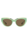 Polaroid 50mm Polarized Cat Eye Sunglasses In Green/ Bronze Polar