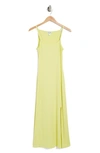 Love...ady Ribbed Tank Dress In Neon Yellow