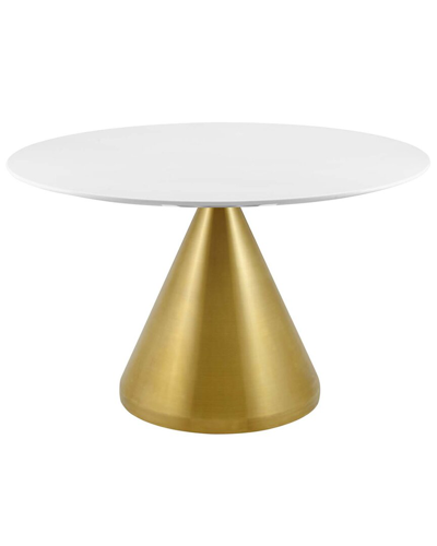 Modway Tupelo 47 Dining Table White In Gold