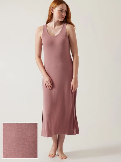 Athleta Well Rested Rib Sleep Tank Dress In Pink | ModeSens