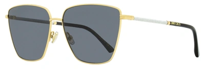 Jimmy Choo Women's Square Sunglasses Lavi 2m2ir Gold/black 60mm In Blue