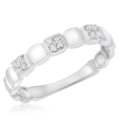 Diana M. 14ktwg Ring Diamonds 0.10cts, 2.11 Gm 12 St In White