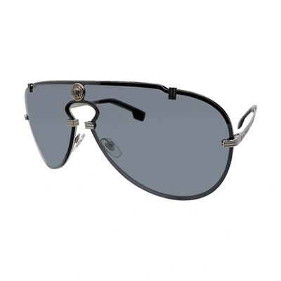 Versace Ve 2243 10016g Unisex Aviator Sunglasses In Blue