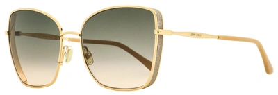 Jimmy Choo Women's Butterfly Sunglasses Alexis Py3ff Gold/nude 59mm In Green