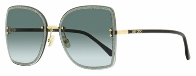 Jimmy Choo Women's Square Sunglasses Leti 2m29o Black/gold 62mm In Blue