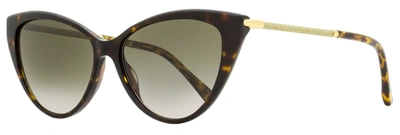 Jimmy Choo Women's Cat Eye Sunglasses Val 086ha Havana/gold 57mm In Green