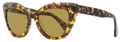 Oliver Peoples Women's Laiya Cat Eye Sunglasses Ov5452s 170083 Brown Melange 55mm In Yellow