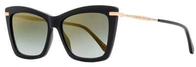 Jimmy Choo Women's Rectangular Sunglasses Sady 807fq Black/gold 56mm In Multi