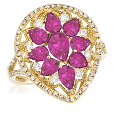 Diana M. 14ktyg Ring 0.38cts Diamonds, Rb 2.13cts, 91st In White