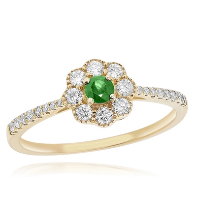Diana M. 14kyg, Diamonds 0.39ct, Emerald 0.13ct, 1.96gm, 25 Stones In White
