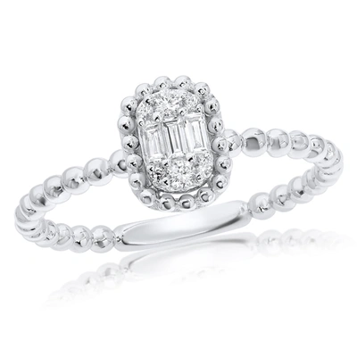 Diana M. D 0.06 Bg 0.07  14kw Ring 2.0 Gr 9 St In White