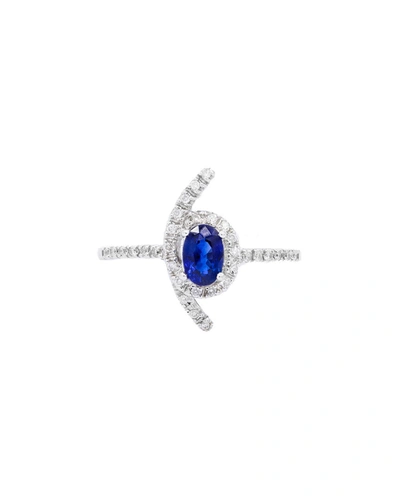 Diana M. 18k Ring With 0.14ct Diamond And 0.64ct Sp In White
