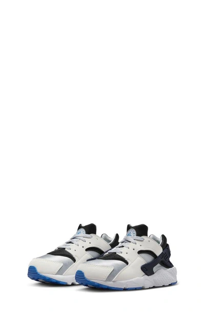 Nike Air Huarache Sneaker In White/ Platinum/ Black/ Blue