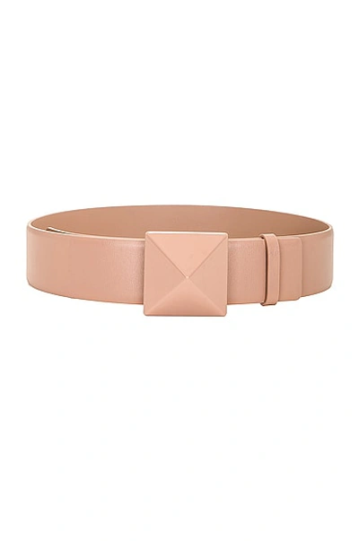 Valentino Pink Leather Studded Belt with Gold Hardware Valentino Pink Leather Rockstud Skinny Belt 80CM Valentino  main image 3