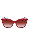 Longchamp 53mm Rectangular Sunglasses In Fuchsia/ Rose